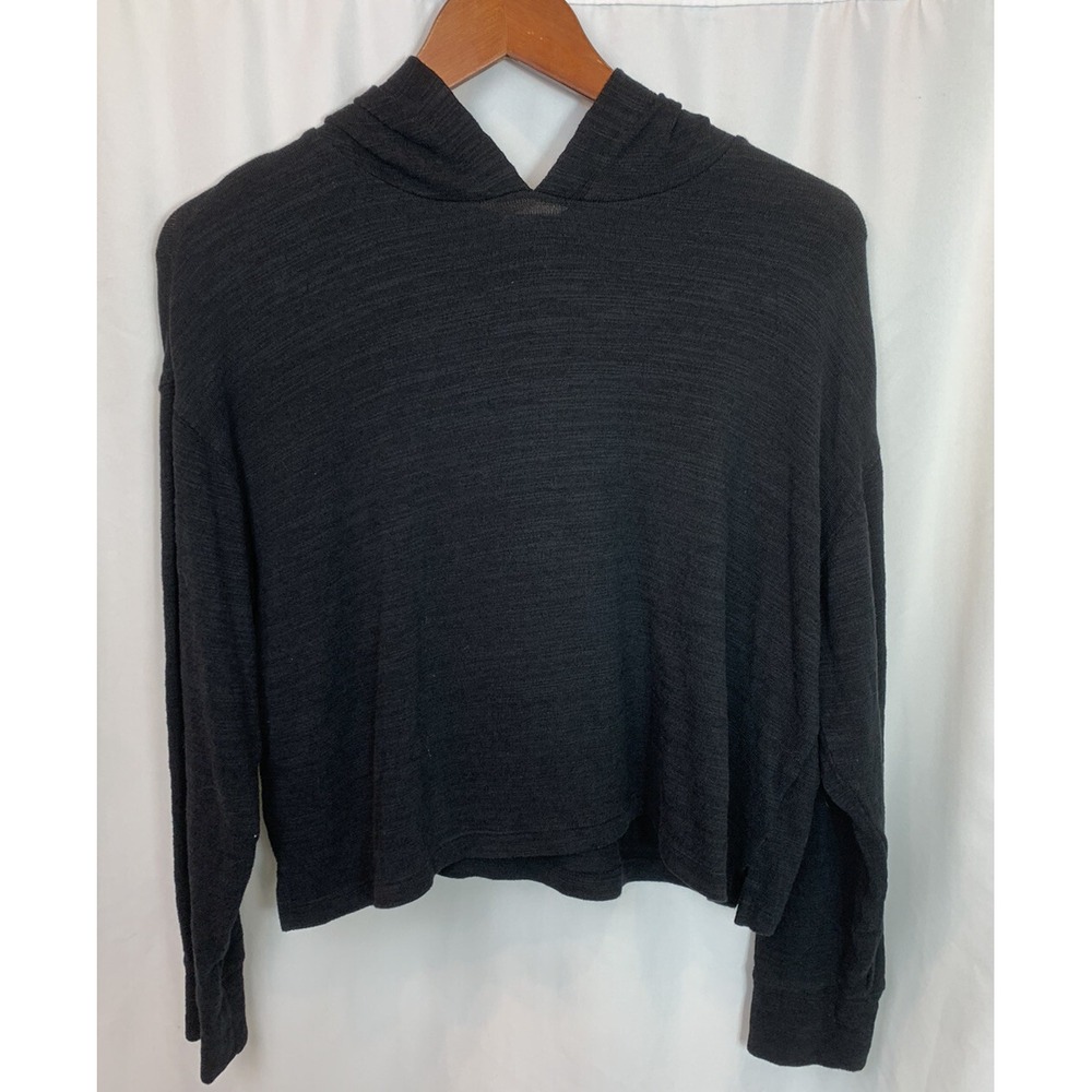 Old Navy Cropped Cozy Hoodie Girls Size XL 14-16 Dark Gray Active Wear